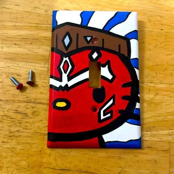 Hand painted  single light switch cover - Picture 2 of 3